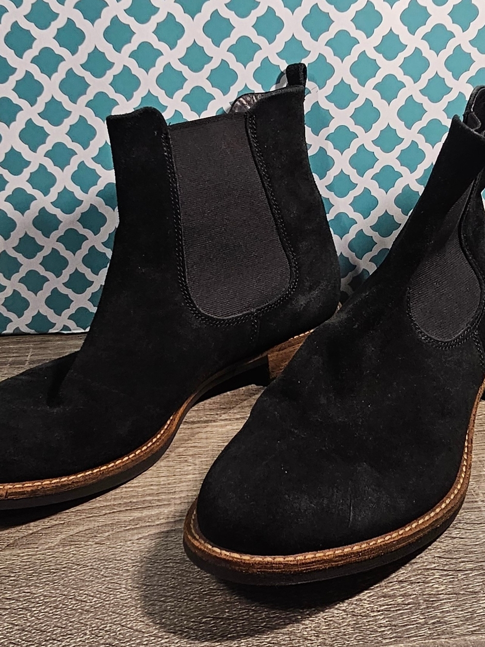 Ecco Men's Black Suede Chelsea Boots Size 43